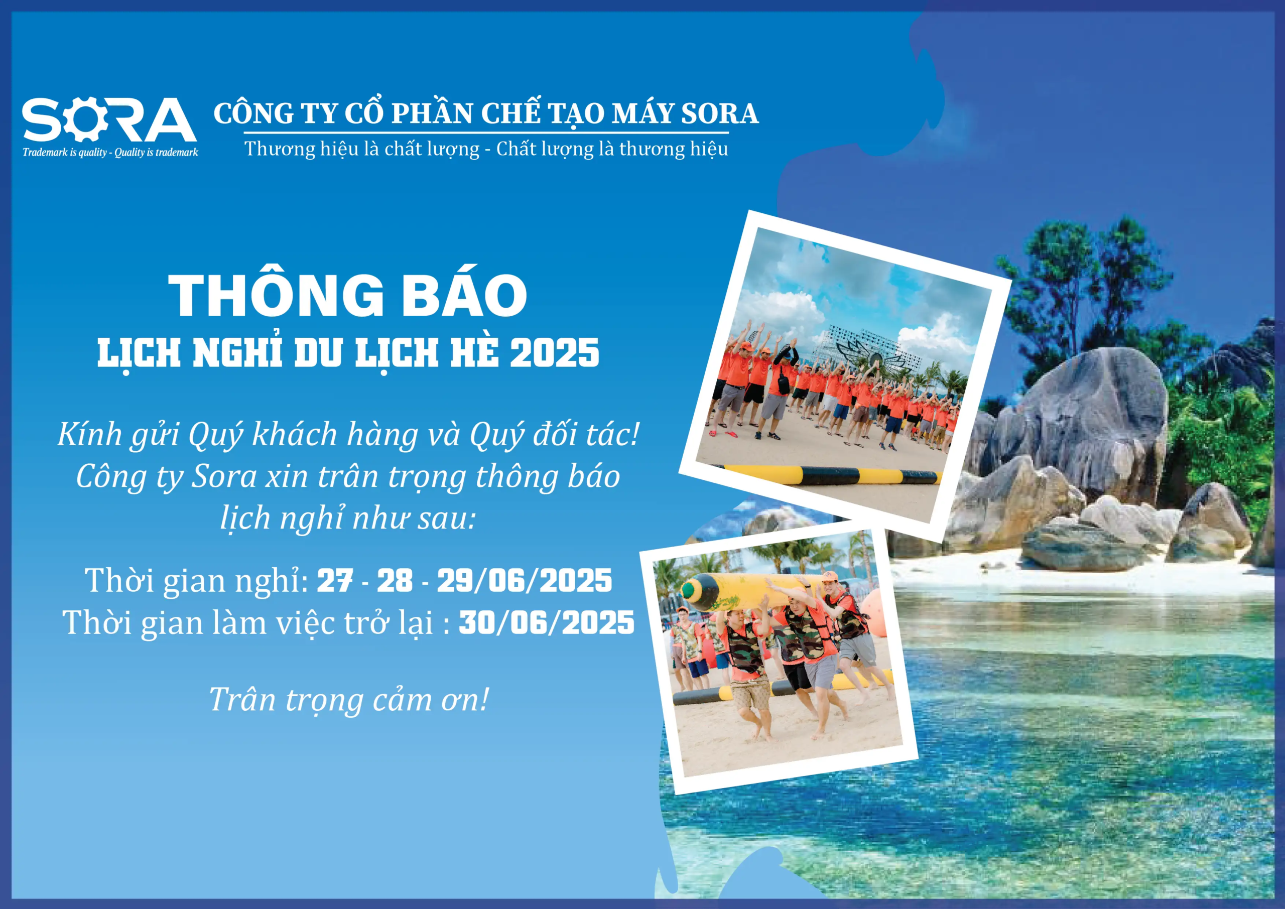 Thông báo lịch nghỉ lễ Ngày giải phóng miền Nam 30/04 – Ngày Quốc tế Lao động 01/05